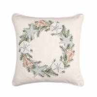 18" Sq Seashell Wreath Decorative Christmas Pillow