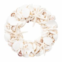 13" Round Natural Seashell Wreath