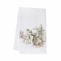 27" x 18" Santa in the Forest Flour Sack Kitchen Towel