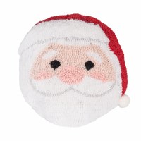 10" Round Santa Face Decorative Hooked Christmas Pillow