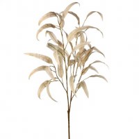 40" Faux Cream Long Leaf Eucalyptus Spray