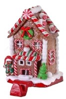 7" Gingerbread House With Trees Stocking Holder