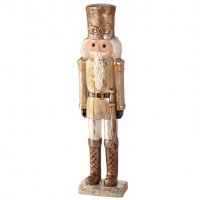 26" Silver and Gold Nutcracker Statue
