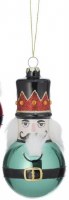 6" Aqua Nutcracker Glass Ornament