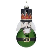 6" Aqua Nutcracker Glass Ornament
