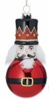 6" Red Nutcracker Glass Ornament