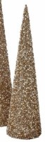 18" Champagne and Gold Cone Christmas Tree