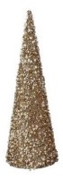 12" Champagne and Gold Cone Christmas Tree
