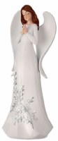 9" Ivory Polyresin Angel Praying Figurine