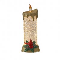 11" LED Candle With a Cardinal