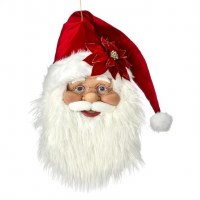 26" Red and White Santa Face Hanging Plaque
