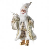 16" Coastal Champagne Santa Statue