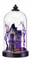 11" LED White Haunted House Inside Glass