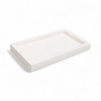 6" x 10" Distressed White Faux Stone Decorative Tray