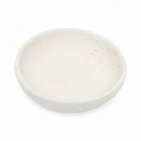 8" Round Distressed White Faux Stone Decorative Bowl