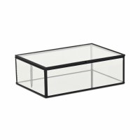 6" x 9" Black Metal and Glass Decorative Box