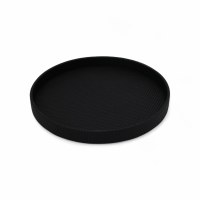 15" Round Black Textured Decorative Tray