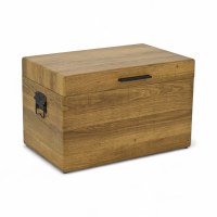 13" x 19" Brown Wood and Black Metal Accents Decorative Box