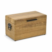 9" x 15" Brown Wood and Black Metal Accents Decorative Box