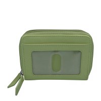 3" x 4" Sage Double Zip Card Holder