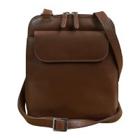 9" x 8" Toffee North South Flap Pocket Crosbody Bag