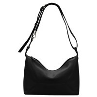 7" x 12" Black Slouchy Shoulder Bag