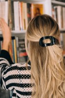 Small Black Flat Round Hair Clip