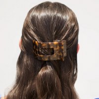 Small Tortoise Flat Rectangle Hair Clip