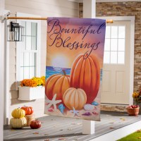 43" x 29" "Beautiful Blessings" Beach Harvest Fall & Thanksgiving Large Flag