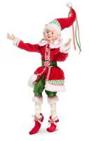 16" Elf Wearing a Red Coat Figurine