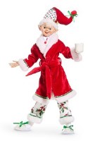 16" Elf Wearing a Red Robe Figurine