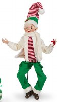 16" Elf Wearing a White Jacket Figurine