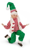 16" Elf Wearing a White Vest Figurine