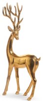 15" Gold Polyresin Reindeer Standing Figurine