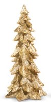 12" Gold Polyresin Christmas Tree Figurine