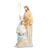 15" Multipastel Polyresin Holy Family Statue