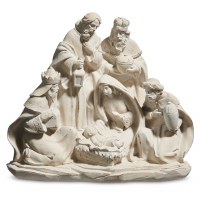 9" Distressed White Polyresin Nativity Scene Figurine
