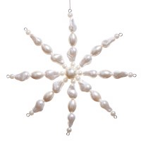 7" White Faux Pearl Star Ornament