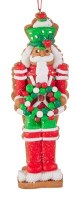 6" Red and Green Nutcracker Holding a Wreath Ornament