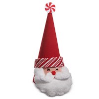 17" Red and White Santa Head Christmas Tree Topper