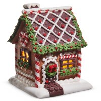 7" LED Multicolor Gingerbread House Statue