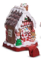 6" Multicolor One Story Gingerbread House Stocking Holder