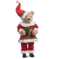 19" Red and White Santa Bear Figurine