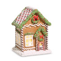 8" LED Multicolor Gingerbread House Figurine