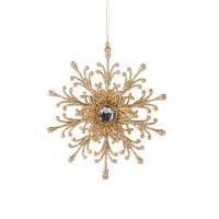 5" Gold Bling Snowflake Ornament