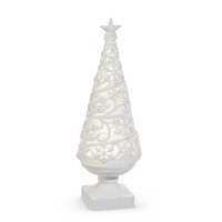 15" LED White and Clear Glitter Swirl Christmas Tree