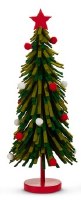 13" Green and Red Felt Tree Statue