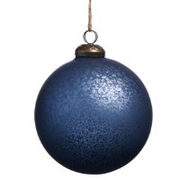 4" Dark Blue Glass Ball Ornament