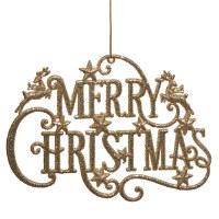 5" Gold "Merry Christmas" Ornament