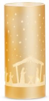 8" LED Gold Nativity Scene Cylinder